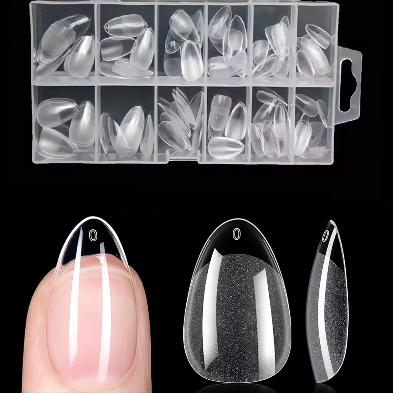 Nail Art Xl - Ultrakrótkie, migdałowe tipsy do paznokci w