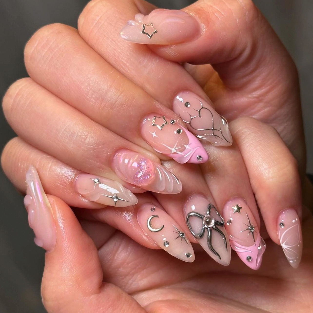 Nail Art Valentine - 24 szt. Zestawów sztucznych paznokci z