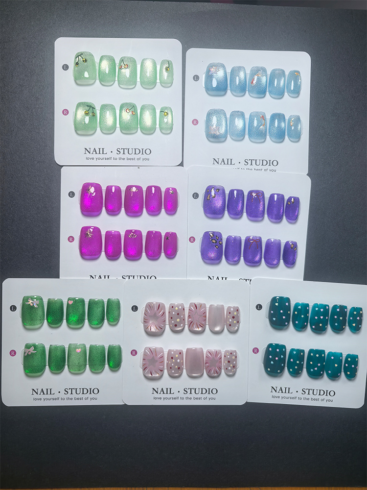 Nail Art Eye Cat - Sztuczne paznokcie Cat Eye, 10 sztuk,