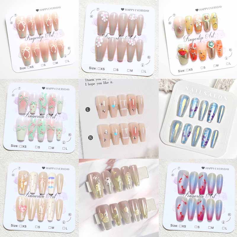 Nail Art Eye Cat - 10 szt. Damskie francuskie, wysokiej klasy,