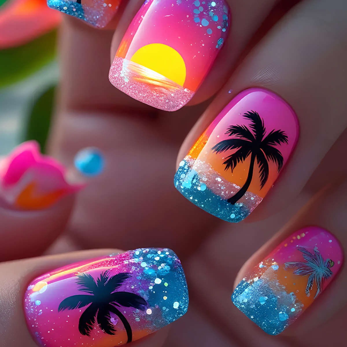 Nail Art Y2K - 24 szt./zestaw Krótkie Średnie Długie Sztuczne