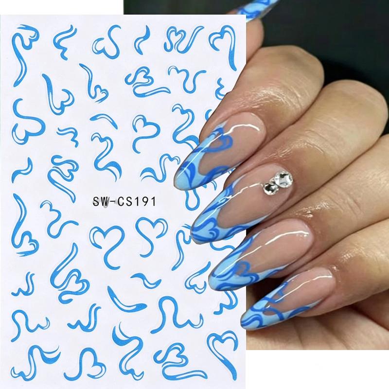 Nail Art Valentine - 2 arkusze słodkich naklejek na paznokcie,