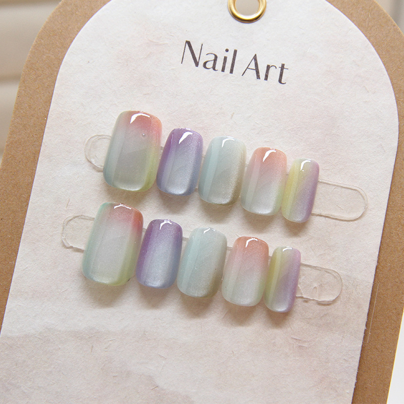 Nail Art Eye Cat - 10-częściowa moda damska Szykowna wielokolorowa naszywka