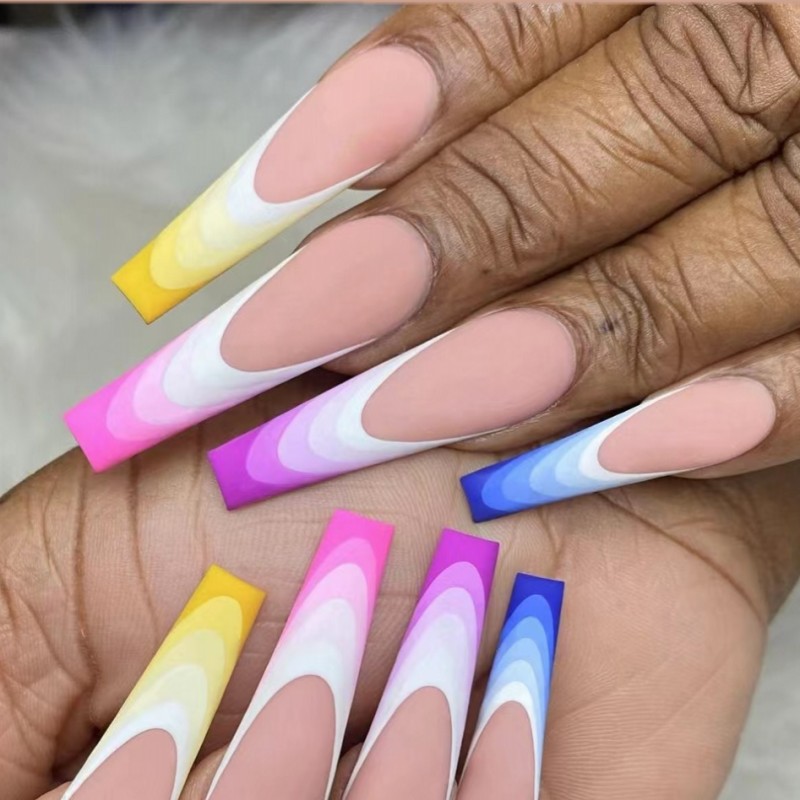 Nail Art Y2K - Krótkie, średnie sztuczne paznokcie dla kobiet