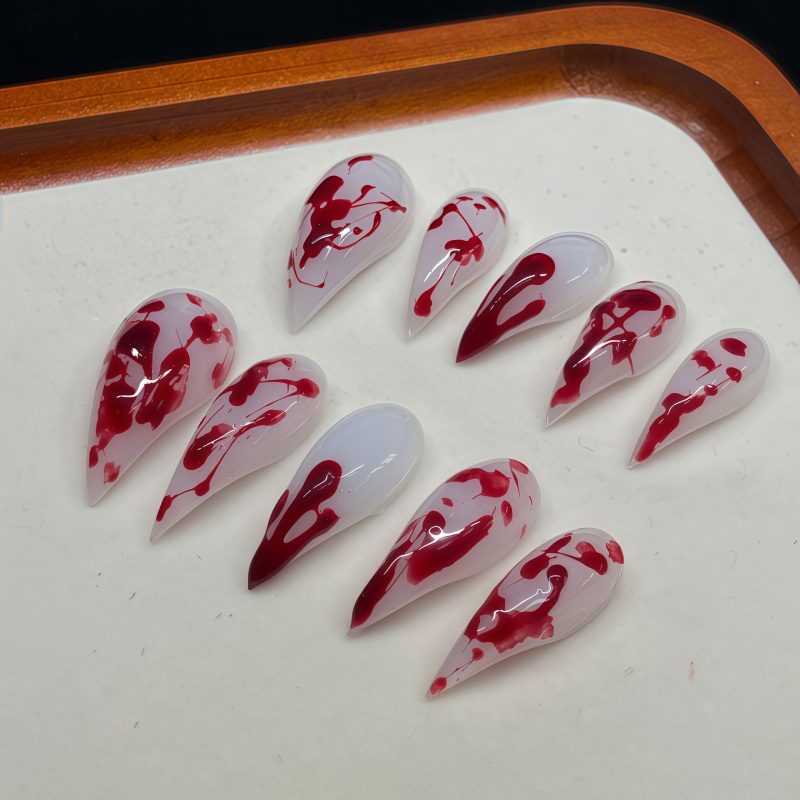 Nail Art Vampire - 10 SZT. Ręcznie Robione Paznokcie Stiletto