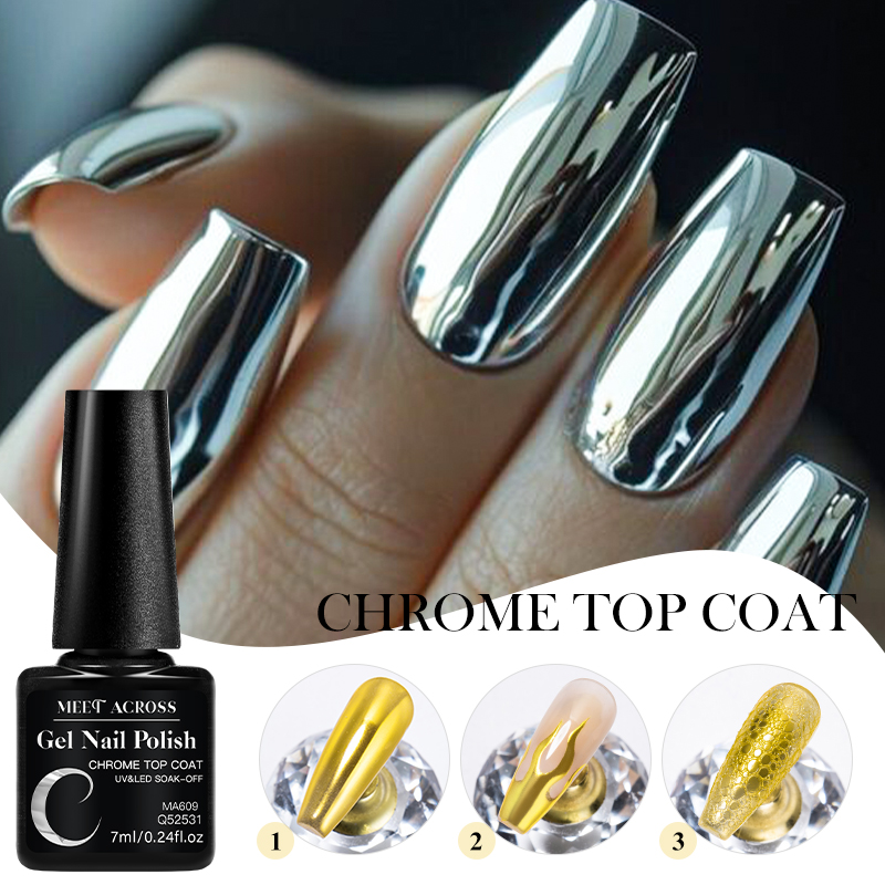 Dip Powder Nail - 7ML Chromowany Top Coat do Efektu