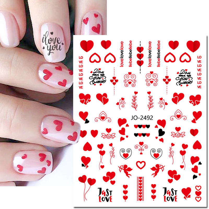 Nail Art Valentine - Naklejki 3D na paznokcie, geometryczne linie,