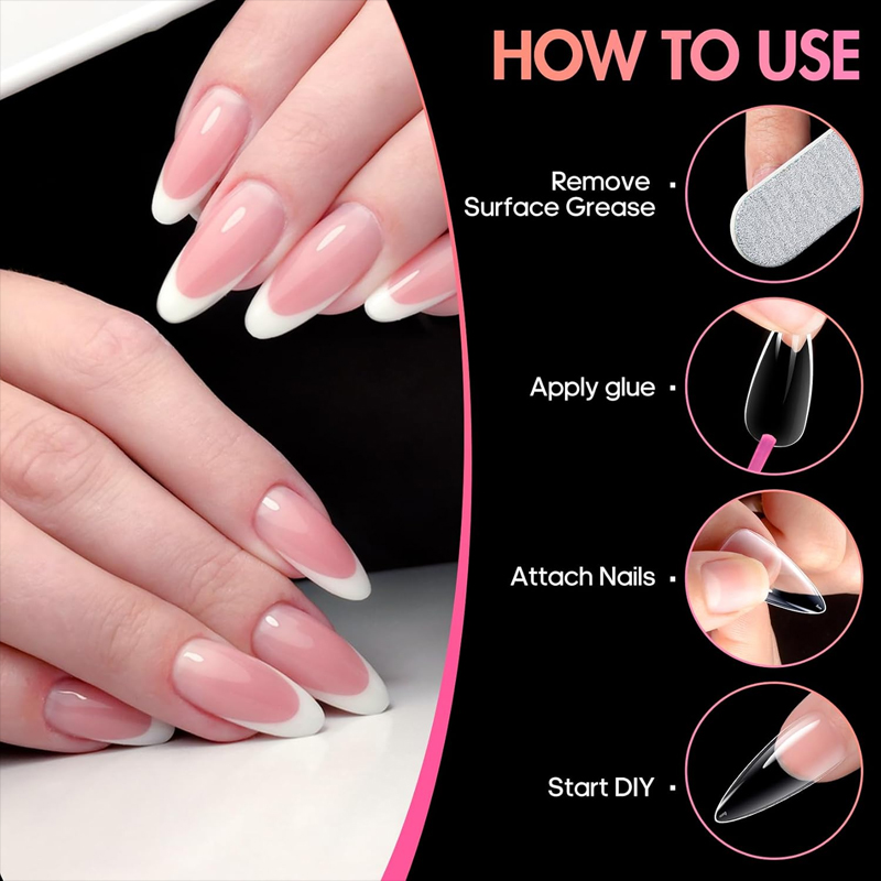 Ultrakrótkie, migdałowe tipsy  – Nail Art Xl recenzja i cena