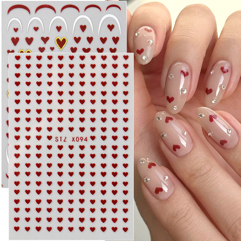 2 szt. Mini Naklejki na Paznok – Nail Art Valentine recenzja i cena