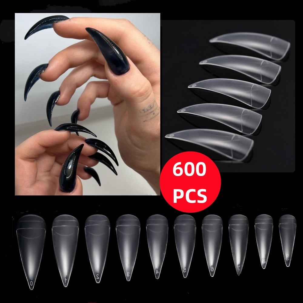 600Pcs Extra Long Hawk Curved  – Nail Art Xl recenzja i cena