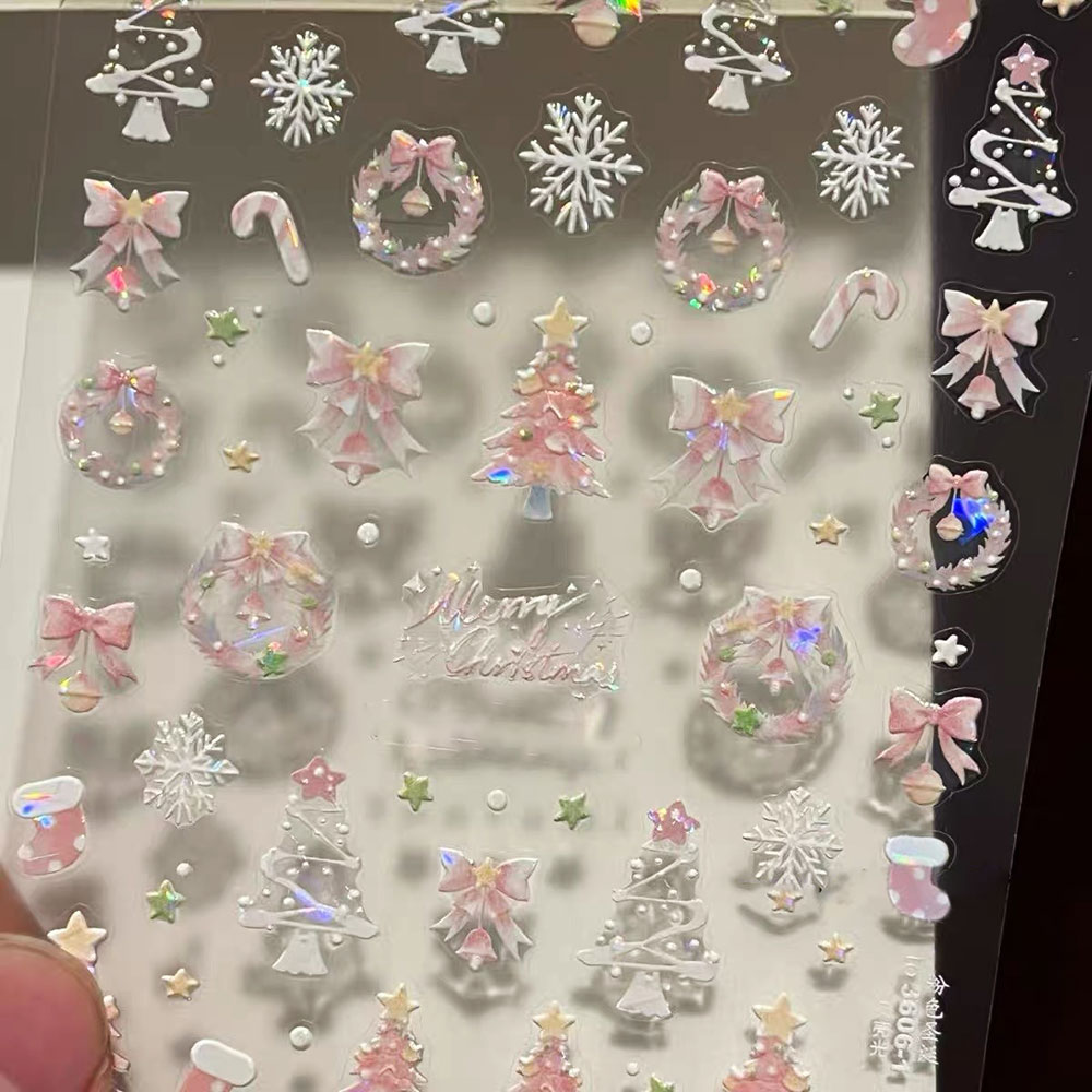 1 szt. Aurora Różowe Naklejki  – Nail Art Xmas Tree recenzja i cena