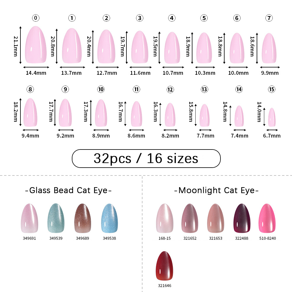 VITAGWX 32 szt. Sztuczne Pazno – Nail Art Eye Cat recenzja i cena