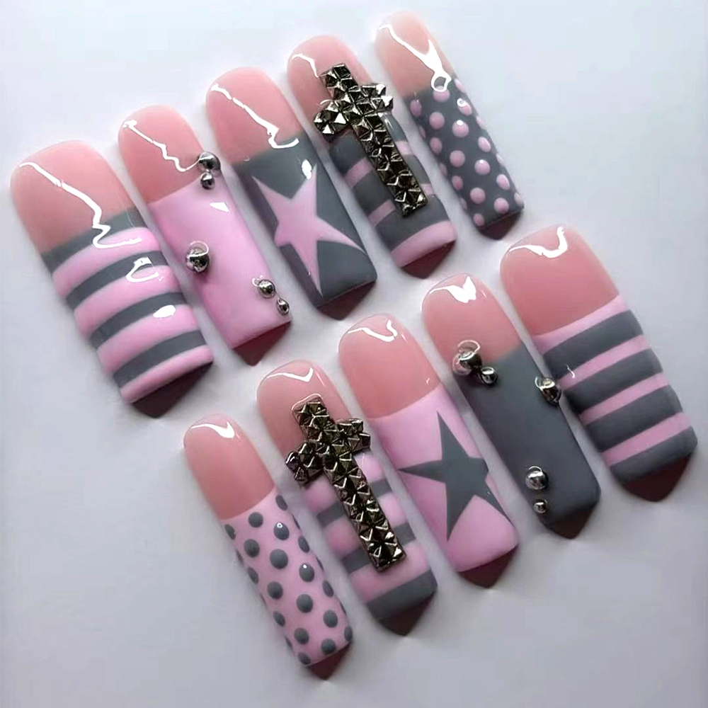 10-częściowy zestaw ręcznie ro – Nail Art Y2K recenzja i cena