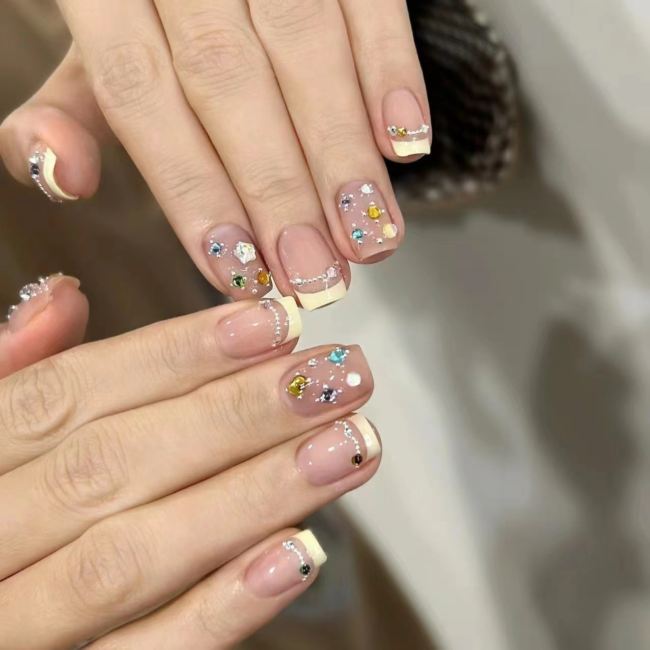 10Pcs Krótkie Kwadratowe Franc – Nail Art Eye Cat recenzja i cena