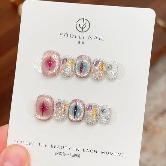 10 szt. Fioletowych Krótkich O – Nail Art Eye Cat recenzja i cena