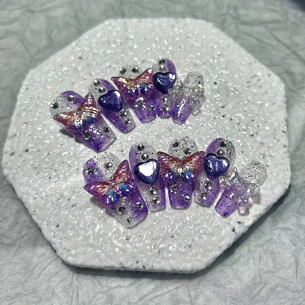 10 sztuk Purple Fantasy Butter – Nail Art Y2K recenzja i cena