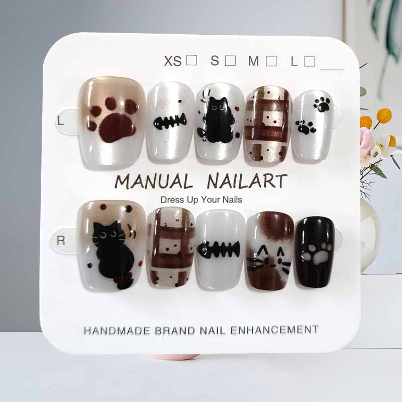 10 szt. Urocze, ręcznie robion – Nail Art Eye Cat recenzja i cena