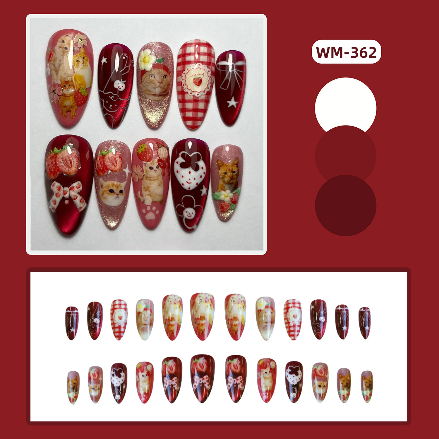 24 szt. Sztuczne paznokcie typ – Nail Art Y2K recenzja i cena
